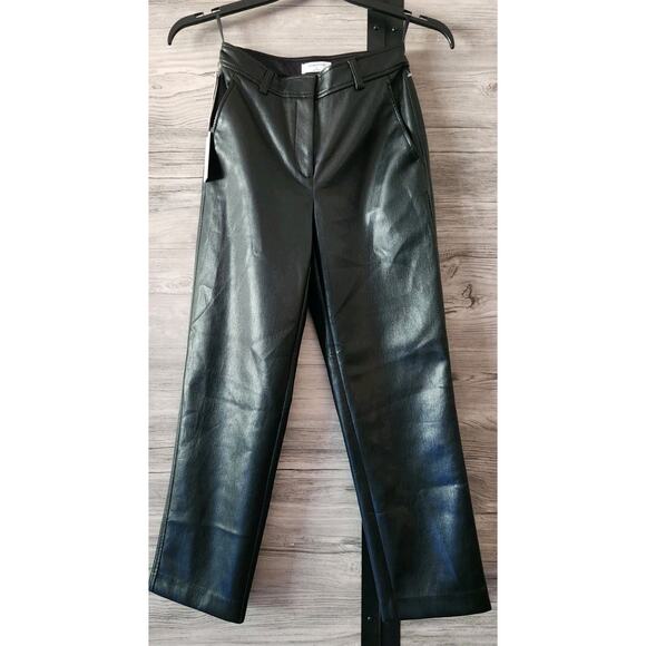 Aritzia Babaton New Command Pant in Vegan Leather Size 2 NWT - Picture 1 of 8